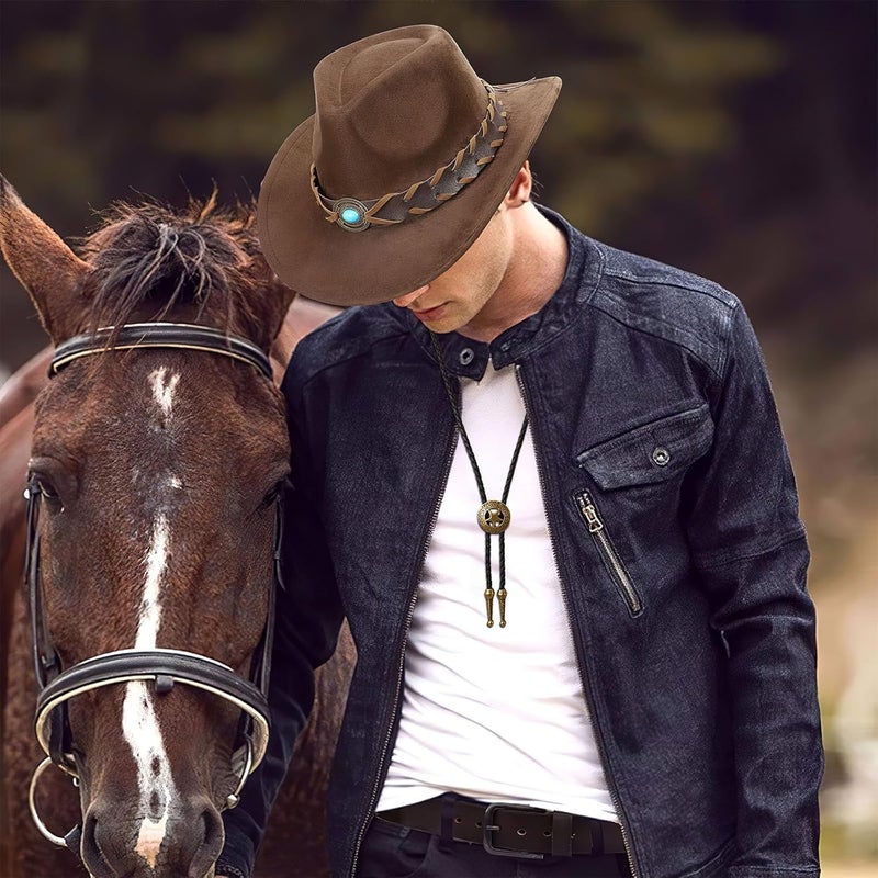 Sansths Bolo Tie for Men Cowboy Tie Native American Retro Western Necklace Cowboy Cowgirl Accessories for Men Women - Image 4